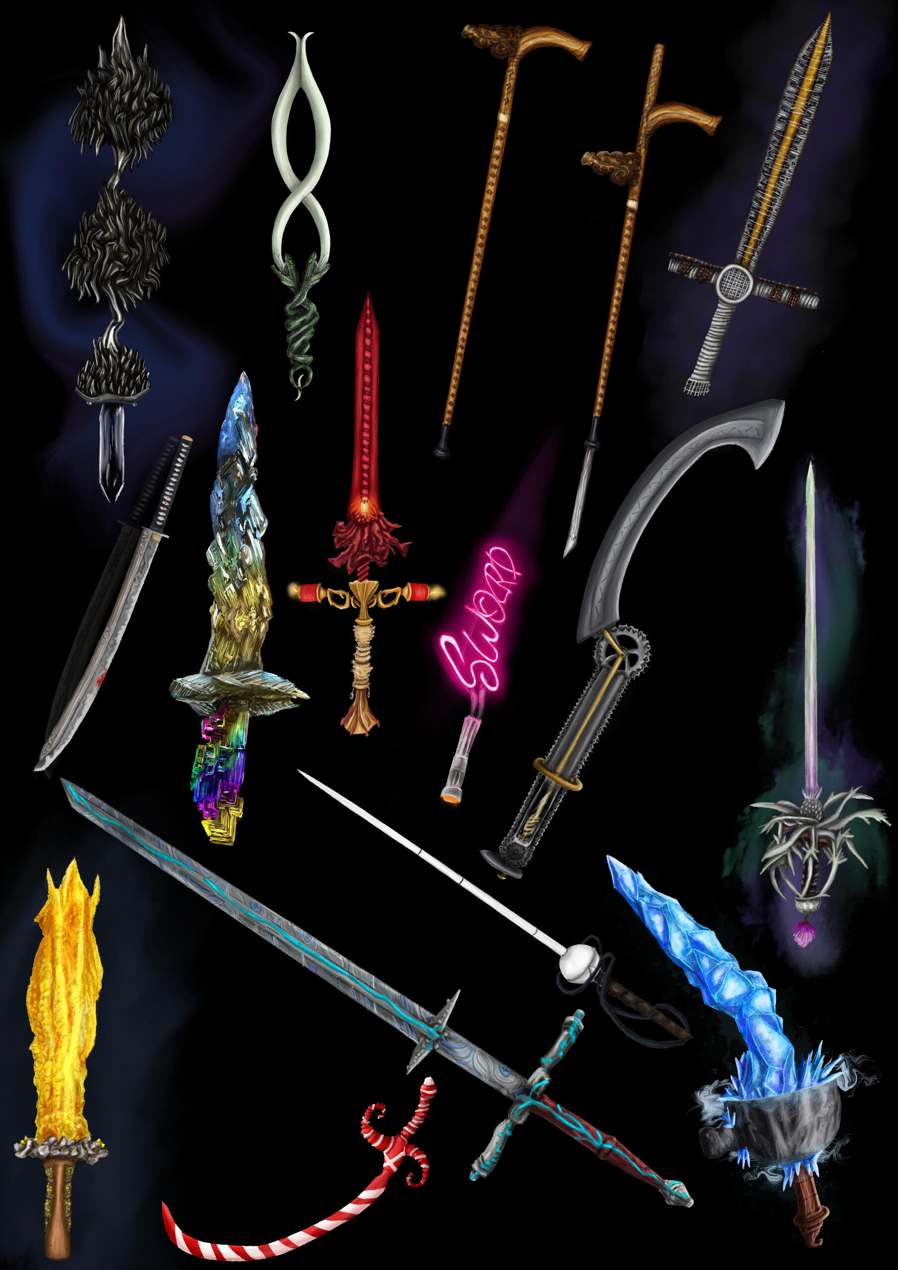 fantasy swords 14 of them